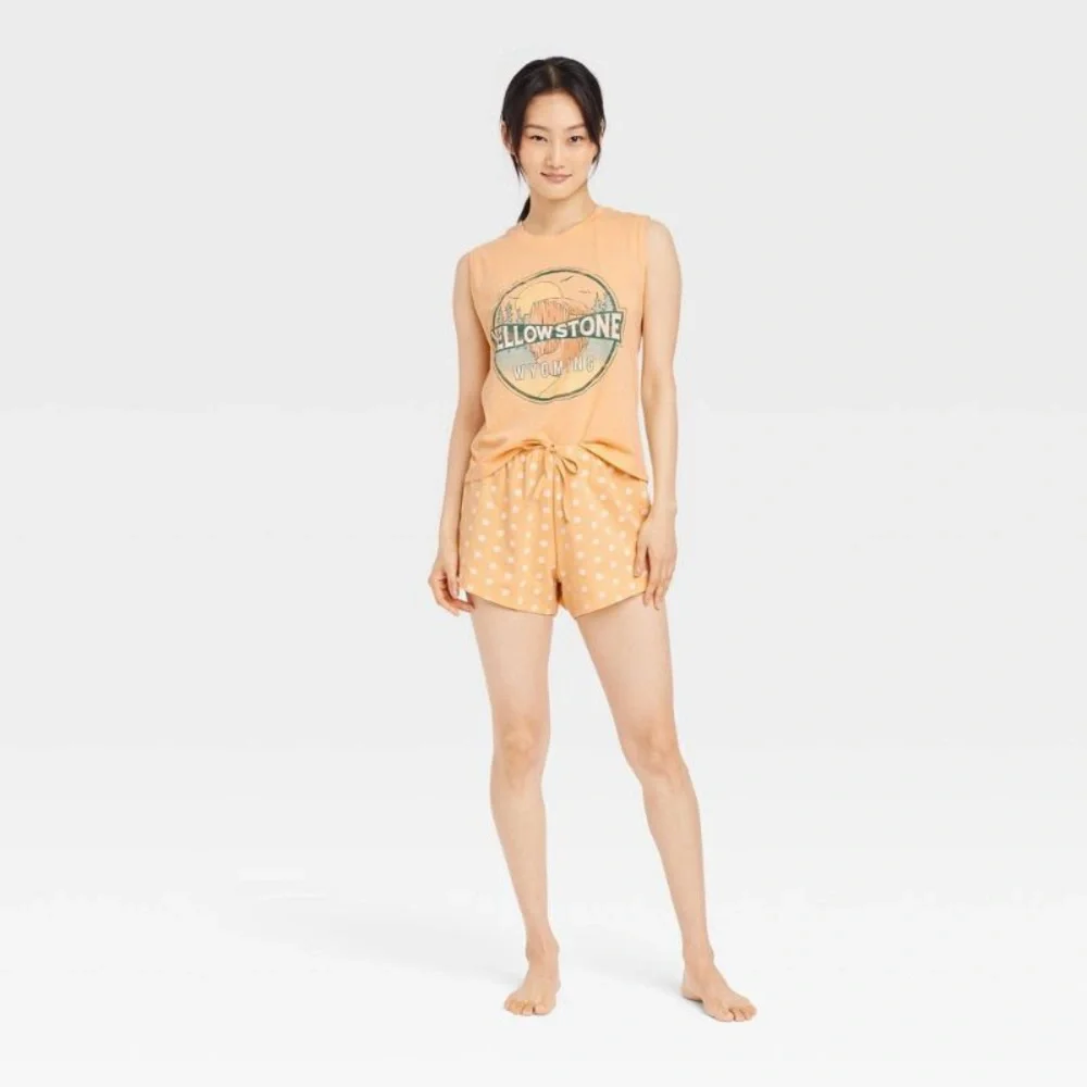 Women's Weekend Sou Tank Top and Shorts Pajama Set - SMALL